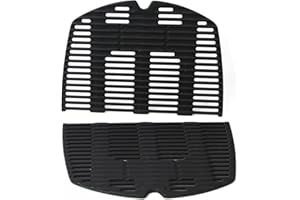 FIRXZYMZ 7646 45 x32cm Grillrost für Weber Q300, Q320, Q3000, Q3200 Serie Gasgrills. Gusseisen Grillroste Gitter Ersatzteile für Weber 57060001 586002 426001 56010049, 404341, 7584, 2 Stück