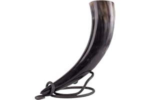 BATTLE-MERCHANT Soporte para cuerna, grande o pequeño, de acero, para cuernas de 0,2 a 0,7 litros, estilo vikingo o de la Edad Media