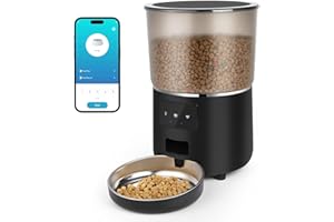 Apritsce 4 l WiFi, inteligentna karma dla kotów, z miską ze stali nierdzewnej, 1-10 posiłków dziennie, dozownik karmy dla kotów, sterowanie aplikacją