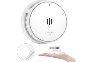 WISUALARM Smoke Alarm, 10 Years Battery, Smoke Alarms for Home, Fire Alarm with Mute Remotely Function,Big Test/Silence Button Smoke Alarms, Conforms EN14604, UKCA (1 Smoke)