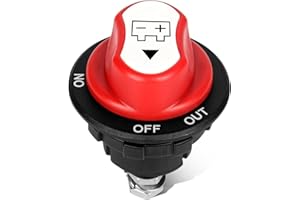 JMEST LEAD Interrupteur Isolateur de Batterie 12V 100A Max 32V ON-OFF-OUT 3 Position Coupe Circuit Batterie 12V Commutateur Batterie Voiture Cut Off Switch Pour Marine Boat Camping-car