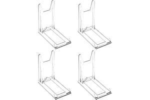 Nogeqi 4 Stück Acryl Display Ständer, Verstellbar Tellerständer, Acryl Ständer, Transparente Tellerhalter, Bilderständer Verstellbare Kartenständer für Bücher, Elektronik, Fotos Deko
