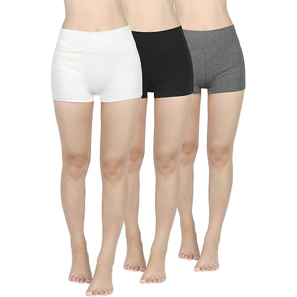 Khanomak Pantaloncini Sportivi Da Yoga Per Donna In Cotone Ed Elastan - 2