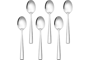 Otto Koning - Cuillères à Café, Set de 6 - Design Élégant et Moderne - Cuillères en Acier Inoxydable avec Finition Miroir, 15,3 cm, Lavables au Lave-Vaisselle. (Argent, 6 pièces)