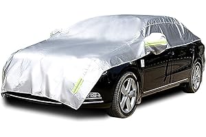 Konnfeir Mitad Cubierta de Coche Todas Las Estaciones para Fundas para Coche Paño Oxford 210D Impermeable para Universal (sedán)