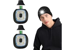 BEHOGAN 2 Stück LED Ersatzlicht für Mütze, Ersatz LED Leuchten für Mütze mit Licht, Wasserdichte Lichtlampe, Wiederaufladbare USB Ersatz Lampe, Geeignet für Mütze, Stirnband mit Licht, Mütze, Weißes Licht