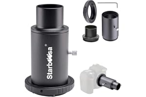 Starboosa 1.25-inch T Adapter and T2 T Ring Adapter - for Nikon SLR Cameras Connected to Telescopes - for Prime-Focus Or Eyepiece-Projection Photography