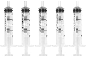 KARJIAJA 5PCS 5ML Plastic Syringes Measuring Syringe No Needle Syringe Reusable 5ML Syringes Sterile Colostrum For Scientific Lab Baby Medicine Dispensing Liquid Measuring Watering Pet Feeding Glue Applicator