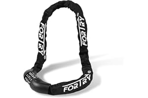 FORTRY Candado para Bicicleta Candado de Combinación Antirrobo I Candado para Bicicleta con Cadena de Acero Endurecido Largo I Candado de Cadena Seguro para Bicicleta de Carretera,Mtb,E-bike
