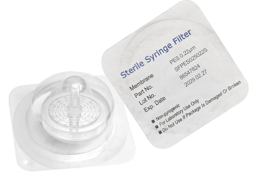Sterile Syringe Filters PES 25 mm Diameter 0.22 um Pore Size Individually Packaged 10/pk by Biomed Scientific