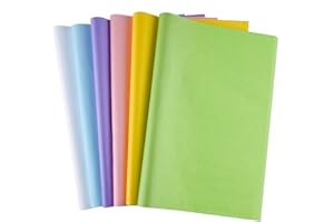 MIAHART Carta velina multicolore Bulk 60 fogli di carta da regalo assortita per felice giorno di Pasqua Artigianato fai-da-te Festa di compleanno Imballaggio Decorazione （6 colori）