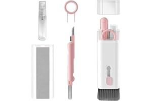 FIVEMILEBRO 7 in 1 Elektronik-Reinigungsset, Tastatur Reinigungsset, Multifunction Earphones Cleaner Mit Tastenkappe Abzieher, für Handy Tastatur Laptop Kopfhörer Bildschirm Earbuds(Rosa)