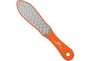 T-TEX SRL 2Easy - Lima Piedi Pro in Acciaio Inox, Lima Professionale a doppia texture fronte/retro - Impugnatura ergonomica - ideale per callosità e ispessimenti (Arancione)