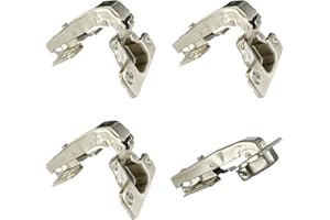 LIKERAINY 95 Degré Crampons Charnière à Bras Long avec Amortisseur pour Porte Charnières à Fermeture Douce pour Portes Placard Meuble Cuisine Lot de 4