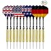 Produktbild Skitic Dartpfeile, 12 Stück Darts Pfeile Set mit National Flagge Flights Edelstahl Stahl Nadel Spitze Dart Beschichtete Metallfässer Darts, 18 Gramm