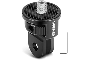 Neewer Action Camera Mount Adapter with 1/4" Screw Aluminum Alloy Compatible with GoPro Hero 13 12 Insta360 X4 X3 DJI Osmo Pocket 3 Creator Combo Cage, GP-7