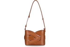 HICARRY Small Shoulder Bags, Cross-body Bucket Bags Vegan Leather Designer Handbags, PU Structured Interwoven Style Satchel Purse with Adjustable Strap for Women