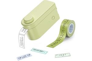 Makeid Urządzenie do etykietowania Bluetooth L1 HD 300DPI, automatyczna drukarka etykiet, przenośne urządzenie do etykietowania, samoprzylepne, z taśmami do etykiet, do szkoły i biura, zielone