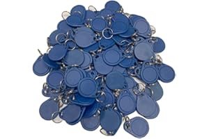 DIGINEX HFeng (Paquet de 100) HFeng 13.56MHz RFID Contrôle D'accès Porte-clés Proximité MF 1k Porte-clés Smart IC Keycard pour Porte Système Maison NFC jeton tag (Bleu)