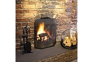 Unibos Fireplace Guard Spark Guard Fire Screen Single Panel Black Transparent New