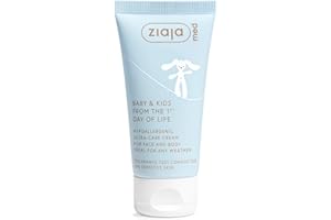 BABY & KIDS Crema Facial y Corporal Ultra-Care para Bebés | Hidratante Hipoalergénica Recién Nacido | Sin Perfume | 96% Ingredientes Naturales | 50 ml de ZIAJA MED
