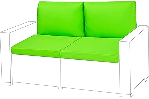 Gardenista Cuscini per sedili esterni per mobili in rattan California Keter Allibert | Pad resistente all'acqua | Poliestere morbido e resistente | Facile da pulire con un panno | leggera (4, Lime)