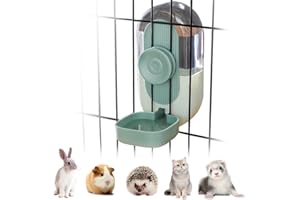 PEPPY 1L Hanging Automatic Pet Feeder and Water Dispenser, Small Pet Food Bowl & Water Bottle for Cage, 2 in 1 Gravity Feeding Station for Cats, Puppies, Rabbits, Ferrets, and Guinea Pigs