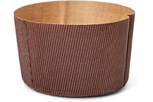 DECORA lot de 5 Emballage de Cuisson Canasta en Papier Allant au Four, Cellulose, Brun, ø 13 x h 9,5 cm