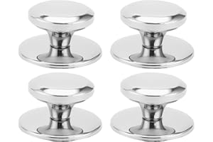 KELTRA 4 Pcs Stick On Handles,No Punching Peel Small Door Knobs,Handles Metallic Mini Cabinet Drawer Knob Kit,Tiny Silver Self Adhesive Instant Handle Pulls,Drill Free Handlesets for Bathroom,Glass,Wardrobe