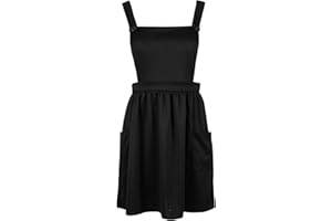 Fashion Star Womens Sleeveless Side Pockets Pinafore Cross Back Flared Skater Mini Dress Dungaree