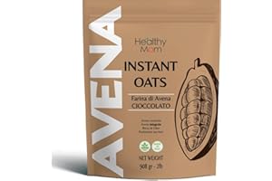 Healthy Mom Farina di Avena Aromatizzata - Avena Istantanea Made in Italy - Farina e Aromi Naturali italiani - Ideale per Colazione e Ricette Dolci - Prodotto di Qualità - Gusto Cioccolato