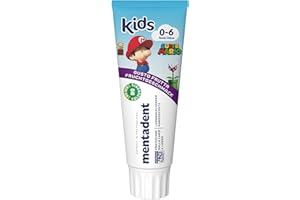 Mentadent Dentifricio Kids, Dentifricio Bambini 0-6 Anni, Gusto Frutta, Con Tecnologia Remineralizzante, Protezione dalla Carie, Ideale per Denti da Latte, 97% Ingredienti Origine Naturale