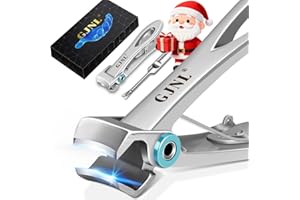 GJNL Nail Clippers for Thick Nails - Stocking Fillers Gifts for Men Dad, 16mm Sharp Wide Jaw Opening Toenail Clippers, Black Extra Large Heavy Duty Toe Nail Clippers Christmas Xmas Gifts for Dad