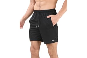 Suwangi Męskie spodenki do biegania oddychające spodenki treningowe z ultralekkim designem spodenki treningowe na siłownię z kieszeniami na zamek błyskawiczny
