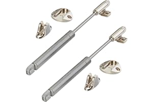 SOTECH Juego de 2 puntales de gas Italiana Ferramenta KRABY lift up (90 Newton, 277 mm de longitud total) Herrajes de puerta de armario adecuados para puertas de armario