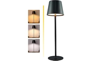 Aiandcc Rechargeable Lamps Full Metal, Rechargeable Table Lamps UK with 3 Color Modes, 5200mAh Battery Operated Lamp, Touch Control Wireless Lamp Indoor and Outdoor IP54 Waterproof (Black)