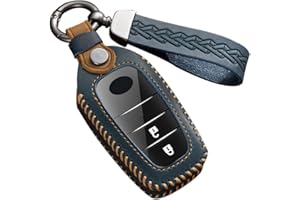 ontto Etui na kluczyki samochodowe, pasuje do Toyota Crown Highlander Camry RAV4, Carola, Land Cruiser Prado Innova Fortuner 2020-2022, pilot zdalnego sterowania, skórzane etui na klucze