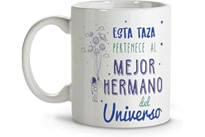 LolaPix Taza Hermano. Taza Mejor Hermano. Tazas Desayuno Originales. Taza Cerámica 330 ml. Regalos con Frases. Tazas personalizadas.
