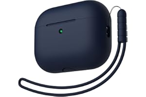 KOKOKA Silikonhülle Kompatibel mit AirPods Pro 3. Generation Hülle Case, Vollschutz, Weiches Silikon Schutzhülle Case für AirPods Pro 3 mit Silikonschlüsselband, Front-LED Sichtbar, Midnight Blue