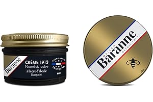 Baranne - Crème Cirage NOIR - Cire D'Abeille Française - Entretien Chaussure Cuir - Ravive Les Couleurs, Nourrit et Assouplit - Soin en profondeur et Brillance Supérieure Longue Durée - Pommadier 50mL