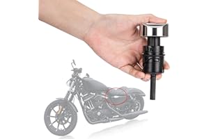 PSLER Tapón de llenado de Varilla de Nivel de Aceite para Motocicleta para Sportster Hierro XL 883 1200 48 2004-2021, Tapones de llenado Emergentes de Corte Profundo para Tanque de Aceite(Cromo)