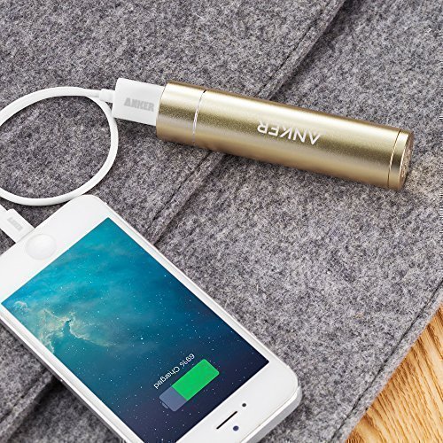 Anker PowerCore+ Mini 3350mAh Externer Akku Power Bank LadegerÃ¤t mit PowerIQ fÃ¼r iPhone 7 6s, 6, 5s, Galaxy S7, S7 Edge, S6, S5, S4, S3, S3 mini, Nexus und andere Smartphones (Golden)