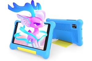 Hakaug Kids Tablet 7 inch Android 13 Tablet for Kids Quad Core 32GB ROM 128GB Extendable 1024x600 IPS Display Parental Control Mode Protable Tablet PC with Dual Camera Shockproof Case (Blue)