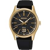 SEIKO Siyah DIAL Paslanmaz &Ccedil;elik Erkek Saati - SUR560P, Siyah, Kayış