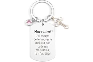 Ktiavo Porte clef Parrain Marraine Cadeau Parrain Marraine Bapteme Cadeau Parrain Marraine Demande Souvenirs de Baptême