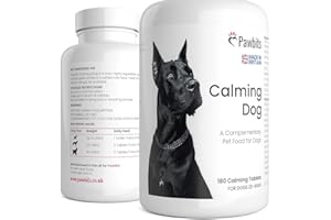 180 Pawbits Calming Tablets Supplement for Anxious & Hyperactive Dogs Calms Relaxes & Non-Sedative Dog Calming Tablets Fireworks, Behavioural Issues, Travel & Vet Visits Natural Calm Aid (180 tablets)