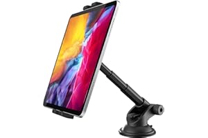 WOLEYI Soporte Tablet Coche Salpicadero Ventosa, Soporte Tablet & Móvil Coche Salpicadero con Diseño de Tubo Telescópico Fácil, para iPad Pro Air Mini, Galaxy Tab, Serie iPhone y 4-11" Tablet Smartphone