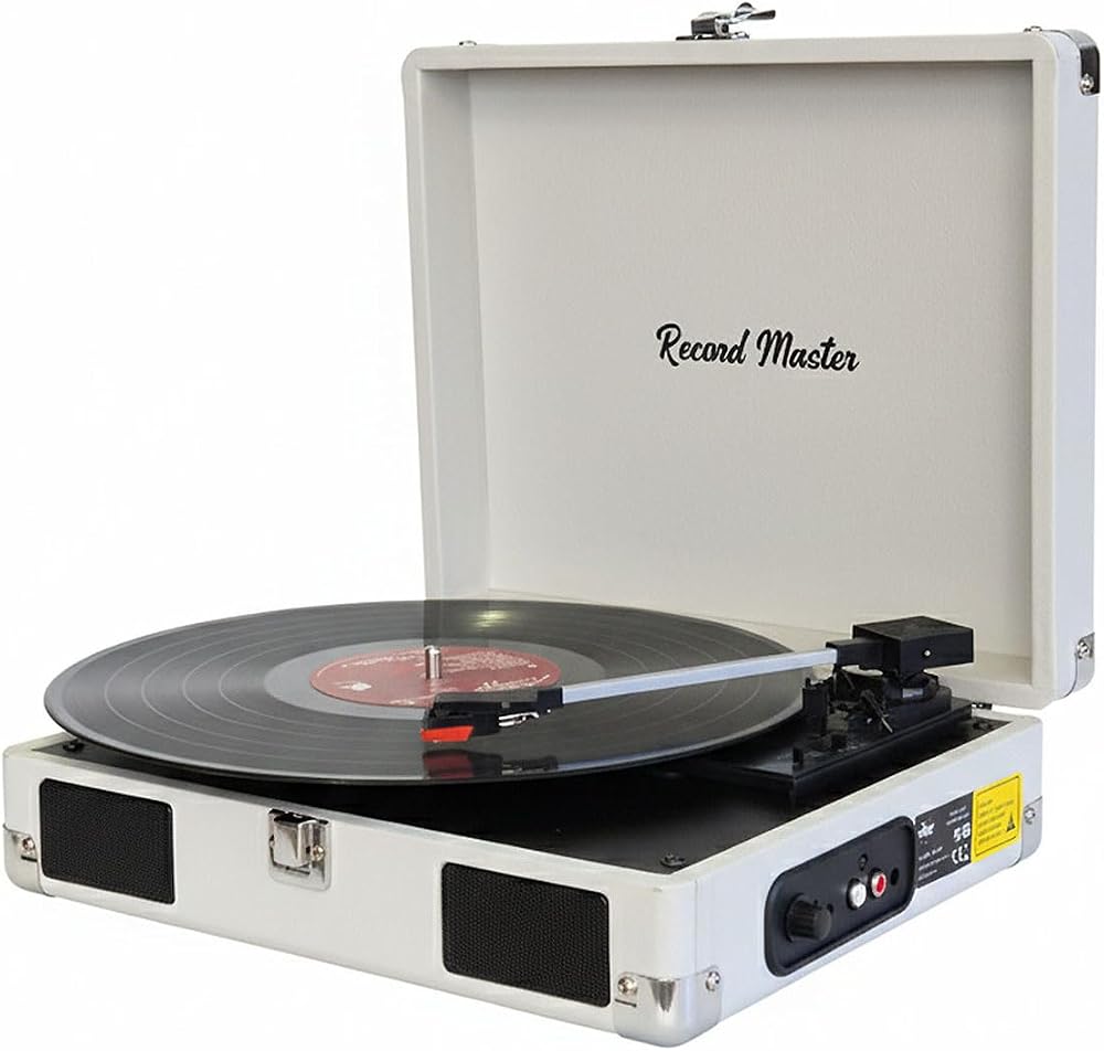 Record Master RM-311 Pikap - Gri - Tüm Plaklar İle Uyumlu - Priz ve PowerBanke Takılarak Kullanım - Universal İğneli (Açık Gri)