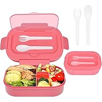 Lunch Box Bento 1300ML Rosa - 4 Scomparti, Impermeabile, Con Posate, Per Bambini E Adulti - Foto 2