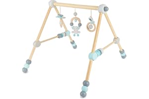 ‎BIECO Bieco Spielbogen Baby Holz Höhenverstellbar | Baby Gym | Spieltrapez Trapez Holzspieltrapez Spielebogen Babies Wickeltisch Babys -figuren